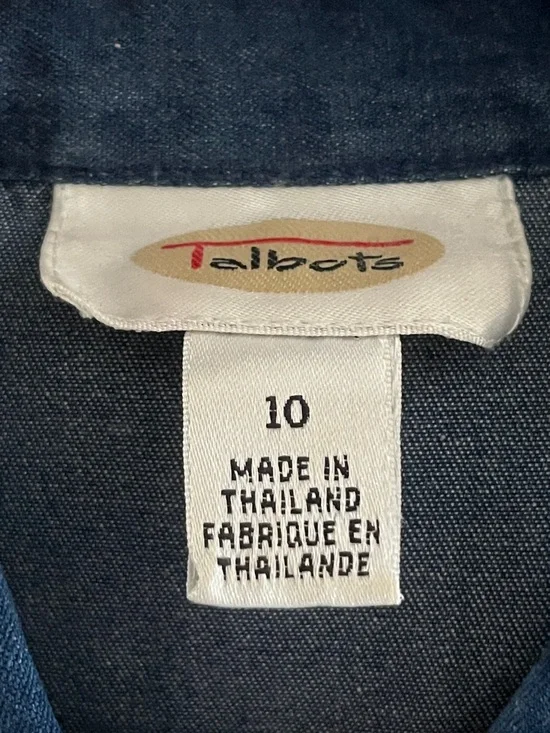 Talbots Denim Button Front Dress, Vintage, Size 10, 100% Cotton - Picture 3 of 5